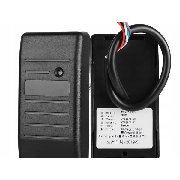 Black WG26/34 125KHz RFID Contactless IP65 Smart Card Reader