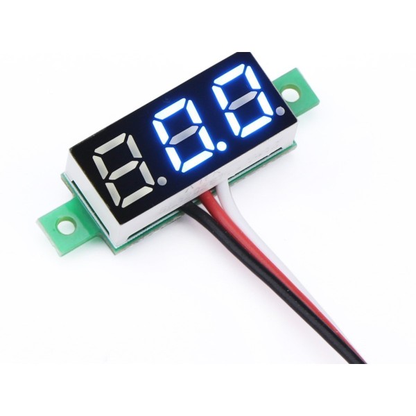 0.28 Inch 0-100V Three Wire DC Voltmeter Blue