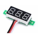 0.28 Inch 0-100V Three Wire DC Voltmeter Blue