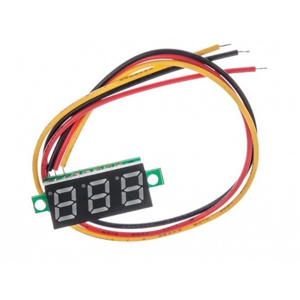 0.28inch 0-100V Three Wire DC Voltmeter Red