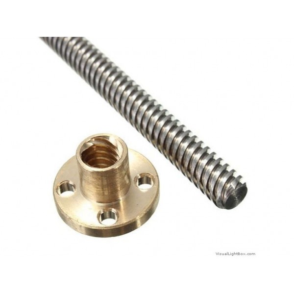 500Mm Trapezoidal 4 Start Lead Screw 10Mm Thread 2Mm Pitch Lead Screw With Copper Nut