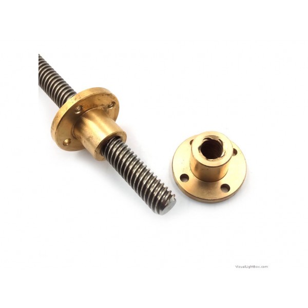 1000Mm Trapezoidal 4 Start Lead Screw 10Mm Thread 2Mm Pitch Lead Screw With Copper Nut