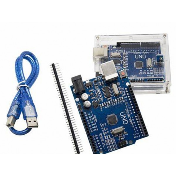 Arduino Uno R3 Ch340G Usb Ic Smd Atmega328P Ic Compatible With Arduino Uno R3 With A To B Usb Cable 30Cm Acrylic Case Shell Enclosure Gloss Box 