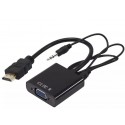 Hdmi Male To Vga Female Converter With 3.5 Mm With Audio Out