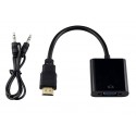 Hdmi Male To Vga Female Converter With 3.5 Mm With Audio Out