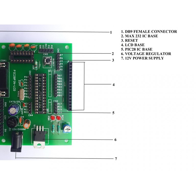 Pic 28 Pin Ic Lcd Project Development Baord