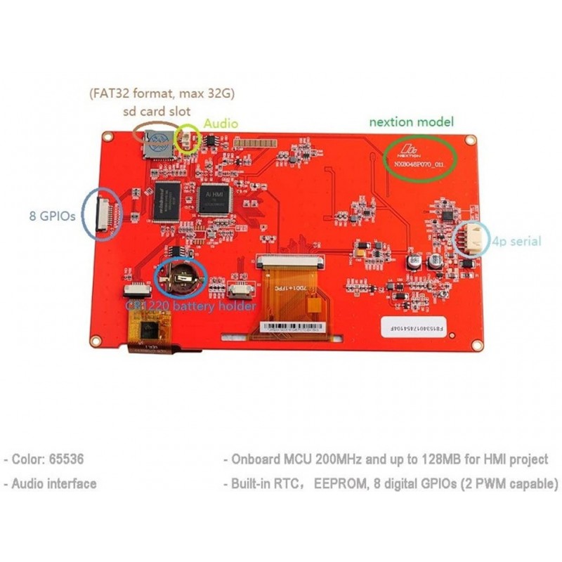 Nextion Intelligent Nx8048P070 011C 7.0″ Hmi Capacitive Touch Display