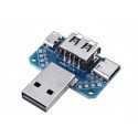 Usb Adapter Board Male To Female Micro Type C 4P 2.54Mm Straight Plug Usb4