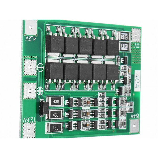 3 Series 11.1V 12.6V  40A 18650 Lithium Battery Protection Board With Balance For Drill Motor Lipo Cell Module