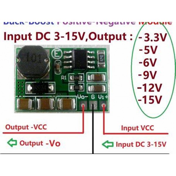 Dc Negative Voltage Output Module Positive And Negative Voltage Polarity Conversion 3A Negative Level Output 3.3V 5V 9