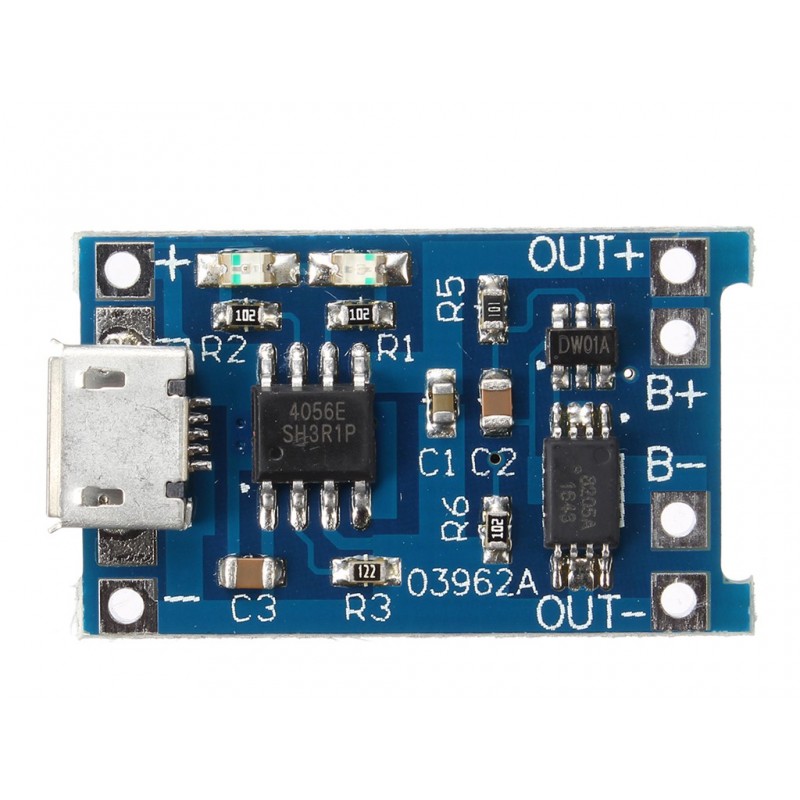 Micro Usb 5V 18650 Lithium Battery 1A Charging Module With Tp4056 Protection 
