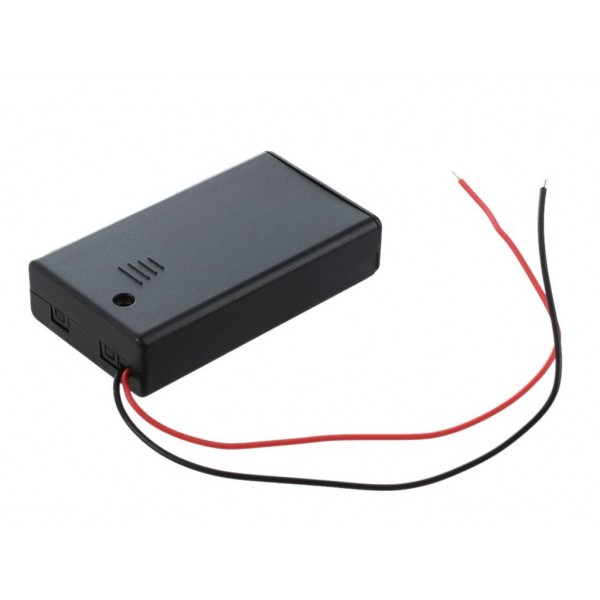 3 X 1.5V Aaa Battery Holder With Cover And On Off Switch