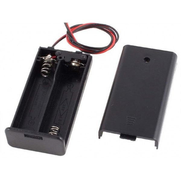2 X 1.5V Aa Battery Holder With Cover And On Off Switch