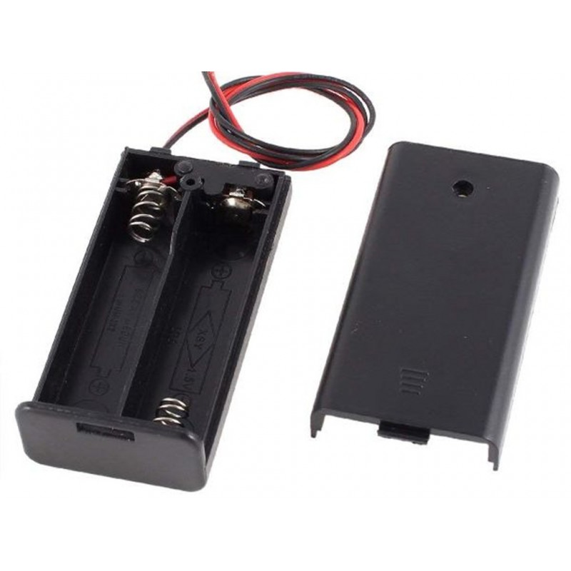 2 X 1.5V Aa Battery Holder With Cover And On Off Switch
