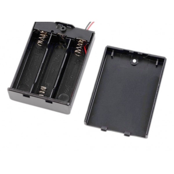 Plastic Covered Battery Cell Holder For 3 X Aa Battery With On Off Switch