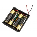 Black Plastic Storage Box Case Holder For Battery 4 X Aa Cell Box With On Off Switch