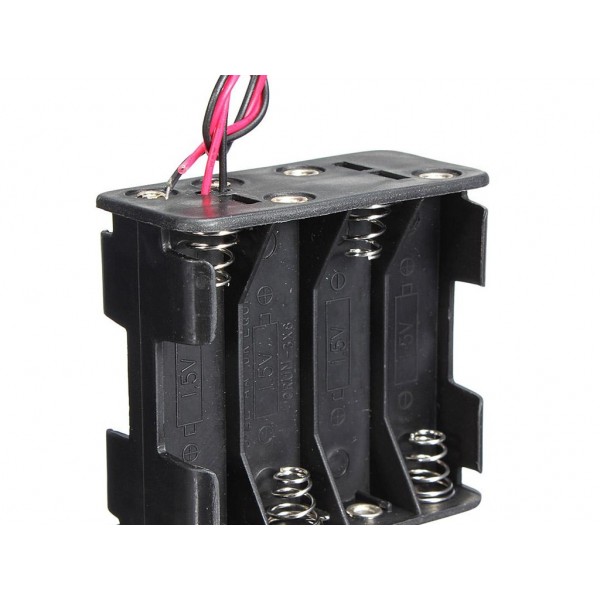 12V 8 X Aa Battery Clip Slot Holder Stack Box Case