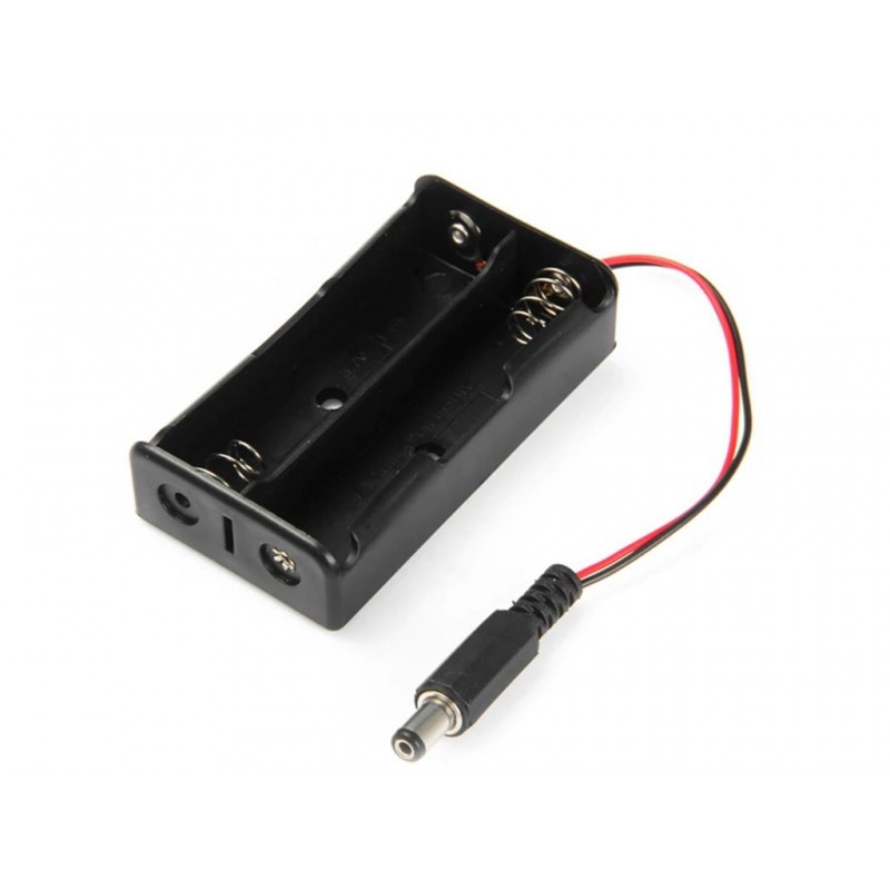 2 X 18650 Black Battery Holder With Dc Power Plug
