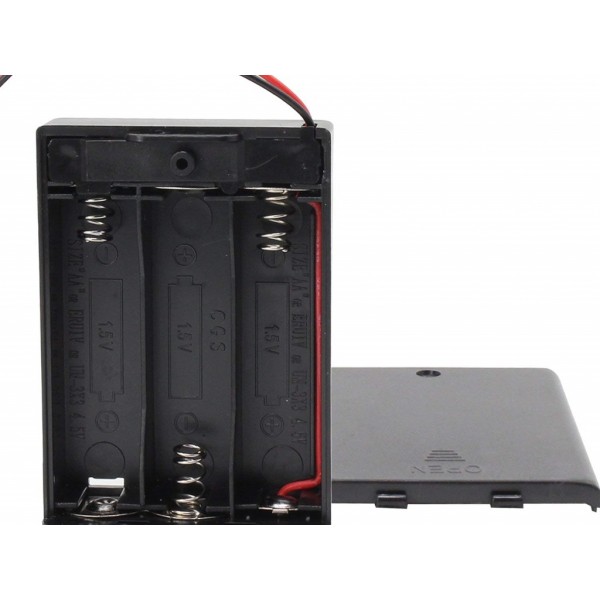 Black Plastic Storage Box Case Holder For Battery 3 X 18650 Cell Box Without Cover