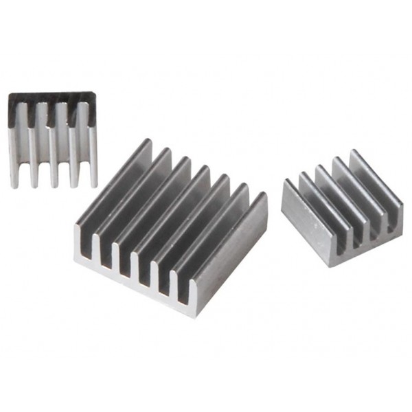 Set Of Aluminum Heatsink For Raspberry Pi (1-Large And 2-Small With Sticker)