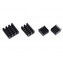 Black 4 In 1 Heat Sink Set Aluminum For Raspberry Pi 4B