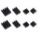 Black 4 In 1 Heat Sink Set Aluminum For Raspberry Pi 4B