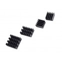 Black 4 In 1 Heat Sink Set Aluminum For Raspberry Pi 4B