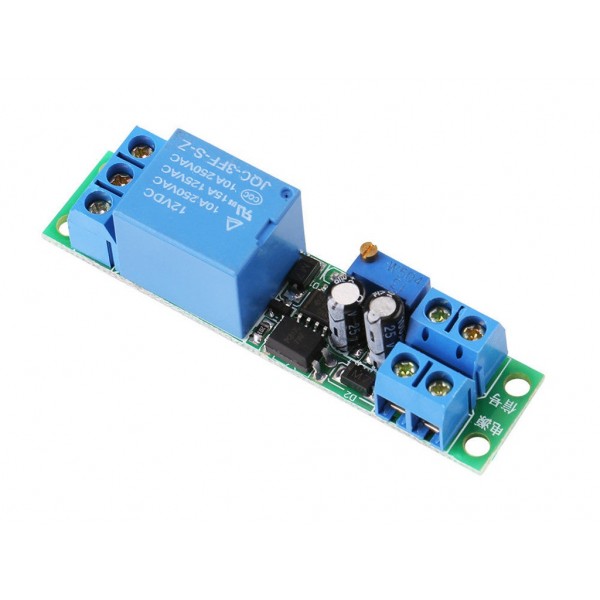 Dc 12V Switch Delay Relay Module With Adjustable Delay Time 0~25 Second Signal Triggering Switch Module