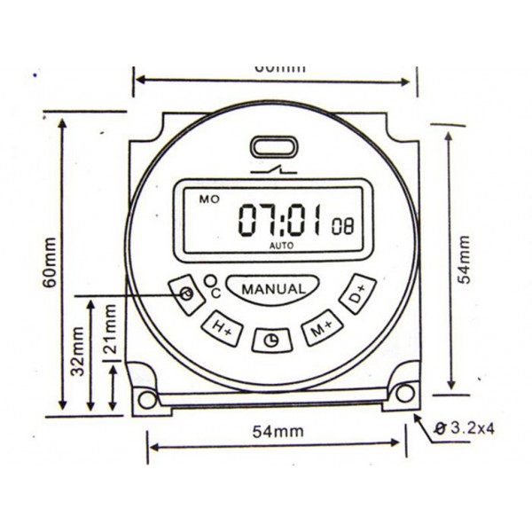 Cn101A 12V Microcomputer Ac 240 V Lcd Digital Display Programmable Electronic Timer Switch