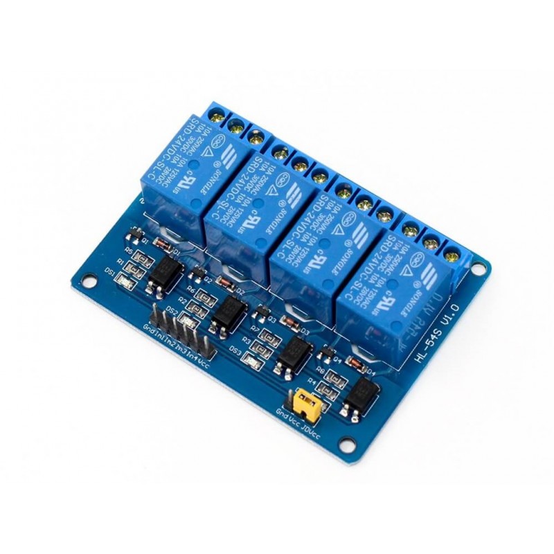 24V 4 Channel Relay Module (With Light Coupling)