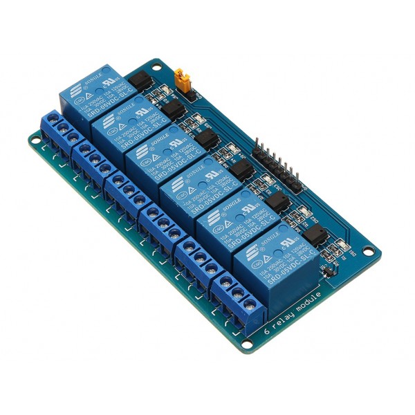 5V 6 Channel Low Level Relay Module With Light Coupling