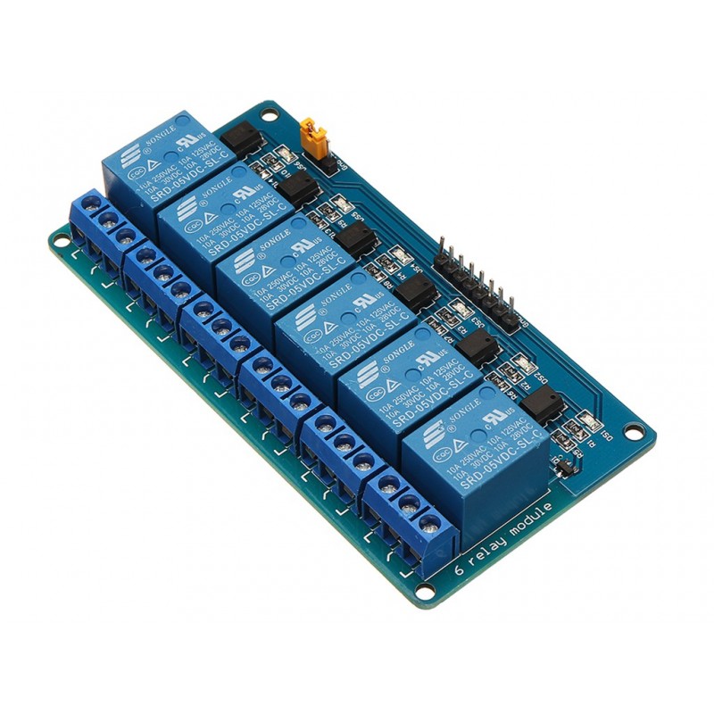 5V 6 Channel Low Level Relay Module With Light Coupling