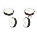 7X2 Cm Wheel 6Mm Shaft Gear Motor White Color