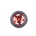 85Mm Large Robot Smart Car Wheel 38Mm Width Surface Red Pink