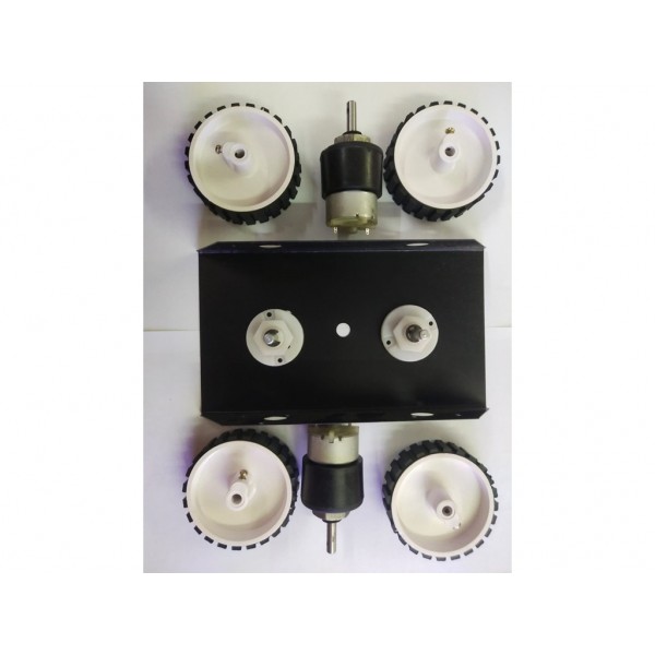 Metal Chassis Medium White Or Black Color With 7*2 4Pcs Wheel 2Pcs Dc Motor 60 Prm With 2Pcs Deadaxcel 