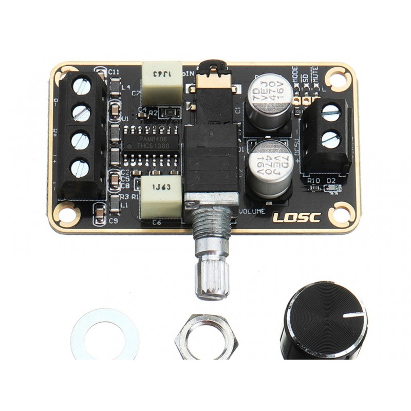 Pam8406 Digital Power Amplifier Board 5Wand5W Immersion Gold Stereo Amp 2.0 Dual Channel Mini Class D Knob