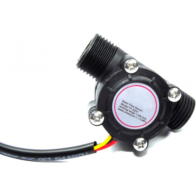 Yf S201 Water Flow Measurement Sensor With 1 30Liter Min Flow Rate Black