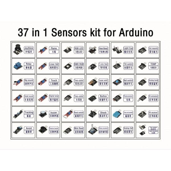 37 In 1 Sensors Kit Compatible With Arduino