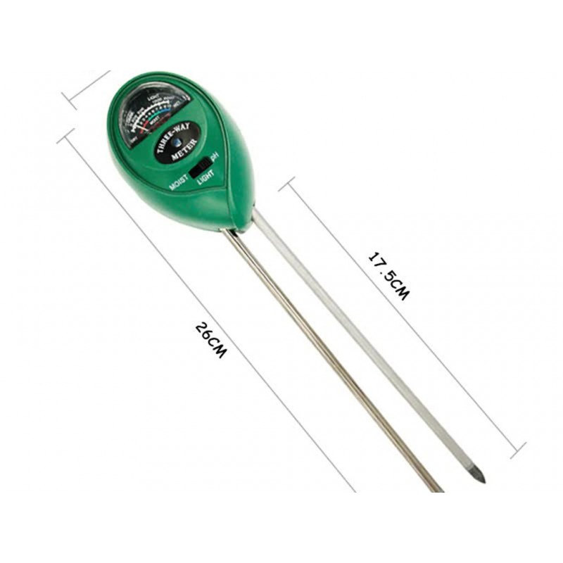 Three Way Soil Meter For Moisture Light Intensity And Ph Testing Meter