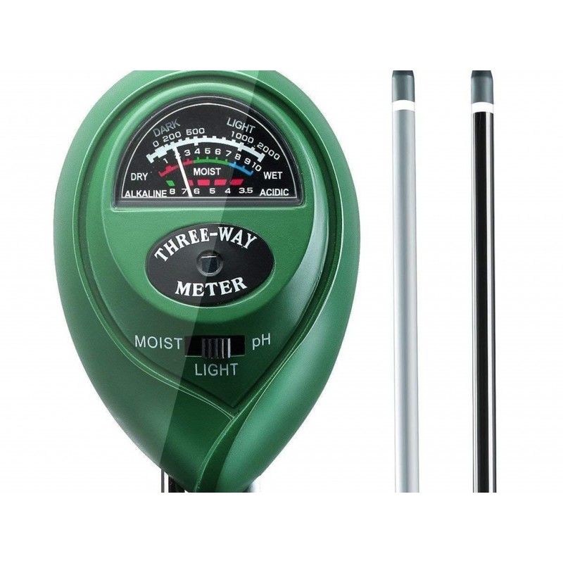 Three Way Soil Meter For Moisture Light Intensity And Ph Testing Meter