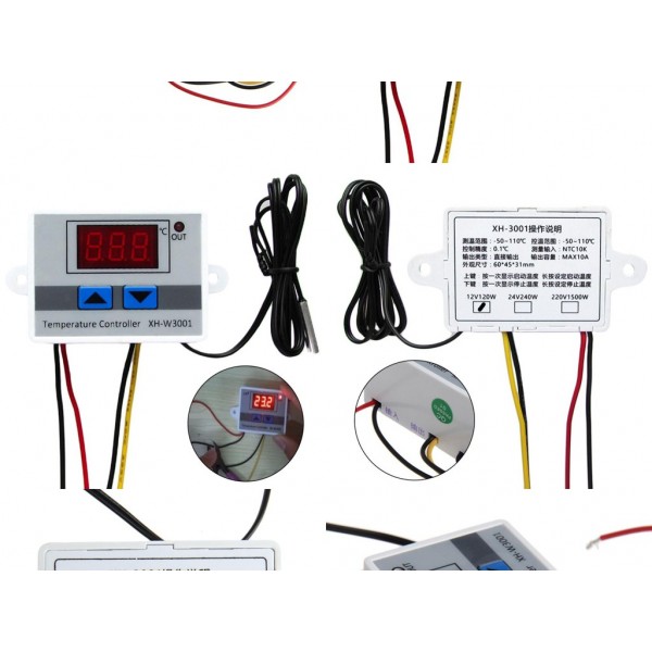 Xh W3001 Dc 12V 120W Digital Microcomputer Thermostat Switch