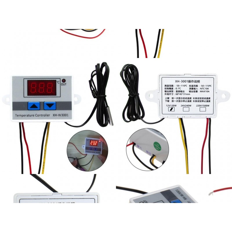 Xh W3001 Dc 12V 120W Digital Microcomputer Thermostat Switch