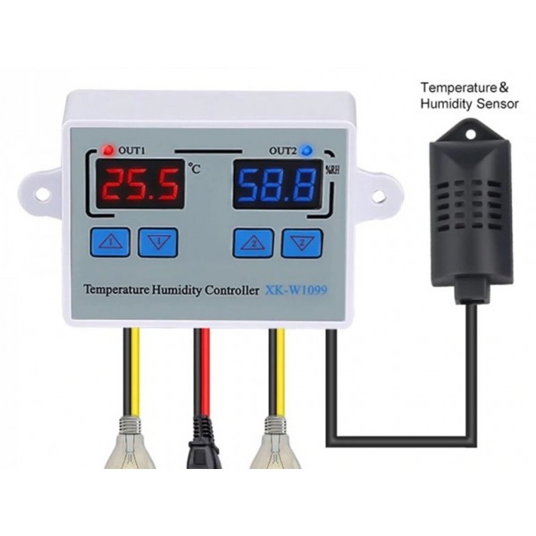 Xk W1099 Intelligent Digital Display Temperature And Humidity Controller Temperature And Humidity Control Dual Purpose Greenhouse Incubation Constant Humidity