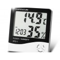 Htc 1 High Precision Large Screen Electronic Indoor Temperature Humidity Thermometer With Clock Alarm